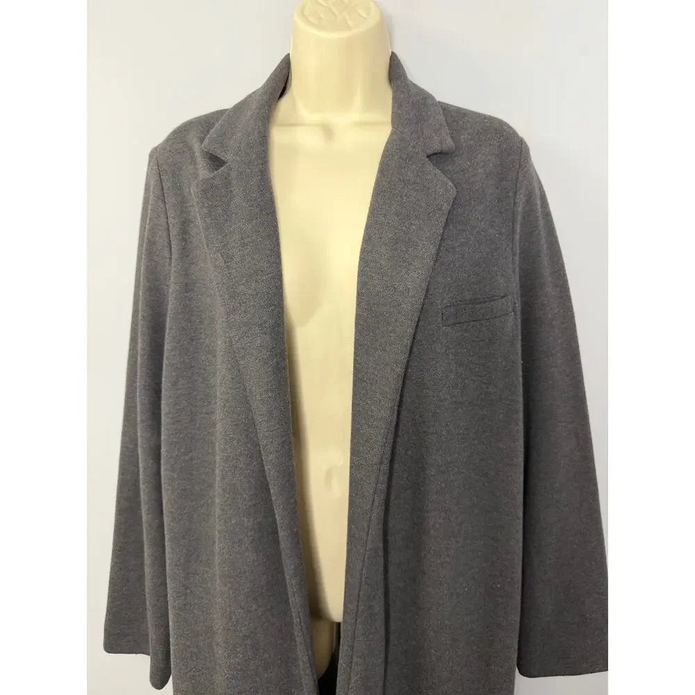 M. Martin Long Cardigan Duster Jacket Open Front Pockets Soft Sz M